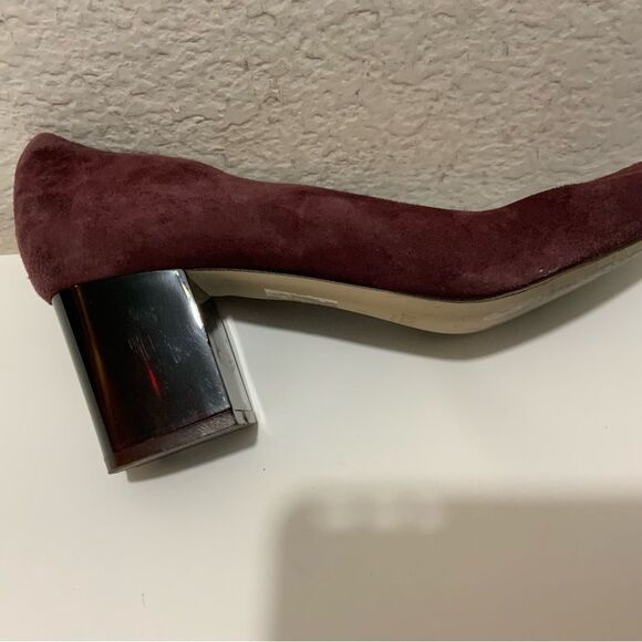 J Crew Womens size 9.5 Heels Pumps Suede Cabernet Shoes - Picture 12 of 12